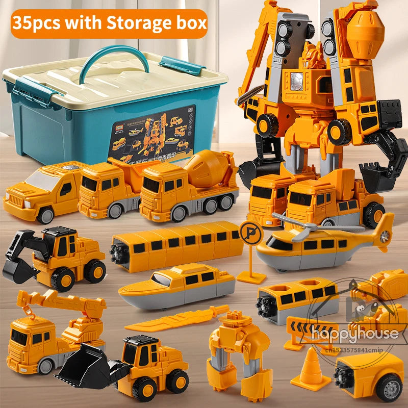 Construction Truck & Robot Transforming Toy Set