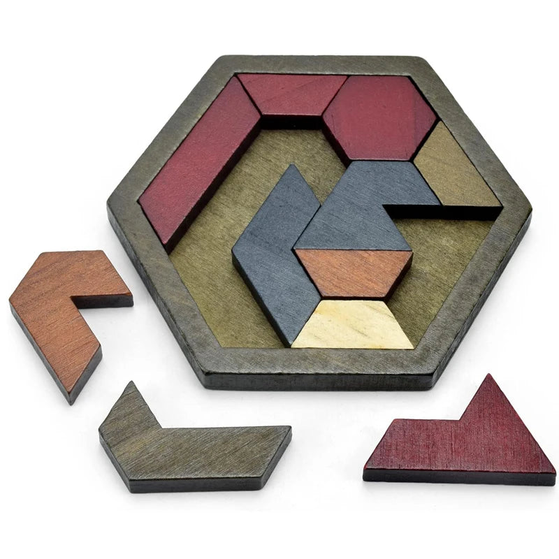 Hexagon Wooden Tangram Puzzle