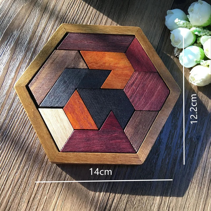 Hexagon Wooden Tangram Puzzle