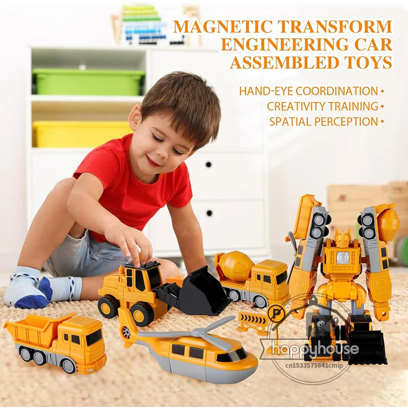 Construction Truck & Robot Transforming Toy Set