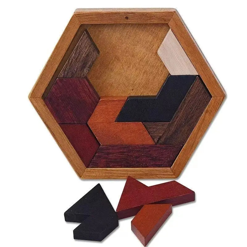 Hexagon Wooden Tangram Puzzle