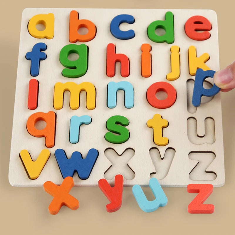 Montessori Wooden Puzzle – Geometric Shapes Matching Board