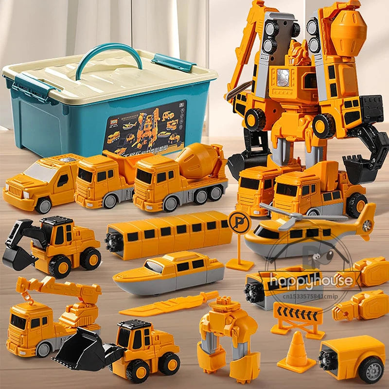 Construction Truck & Robot Transforming Toy Set