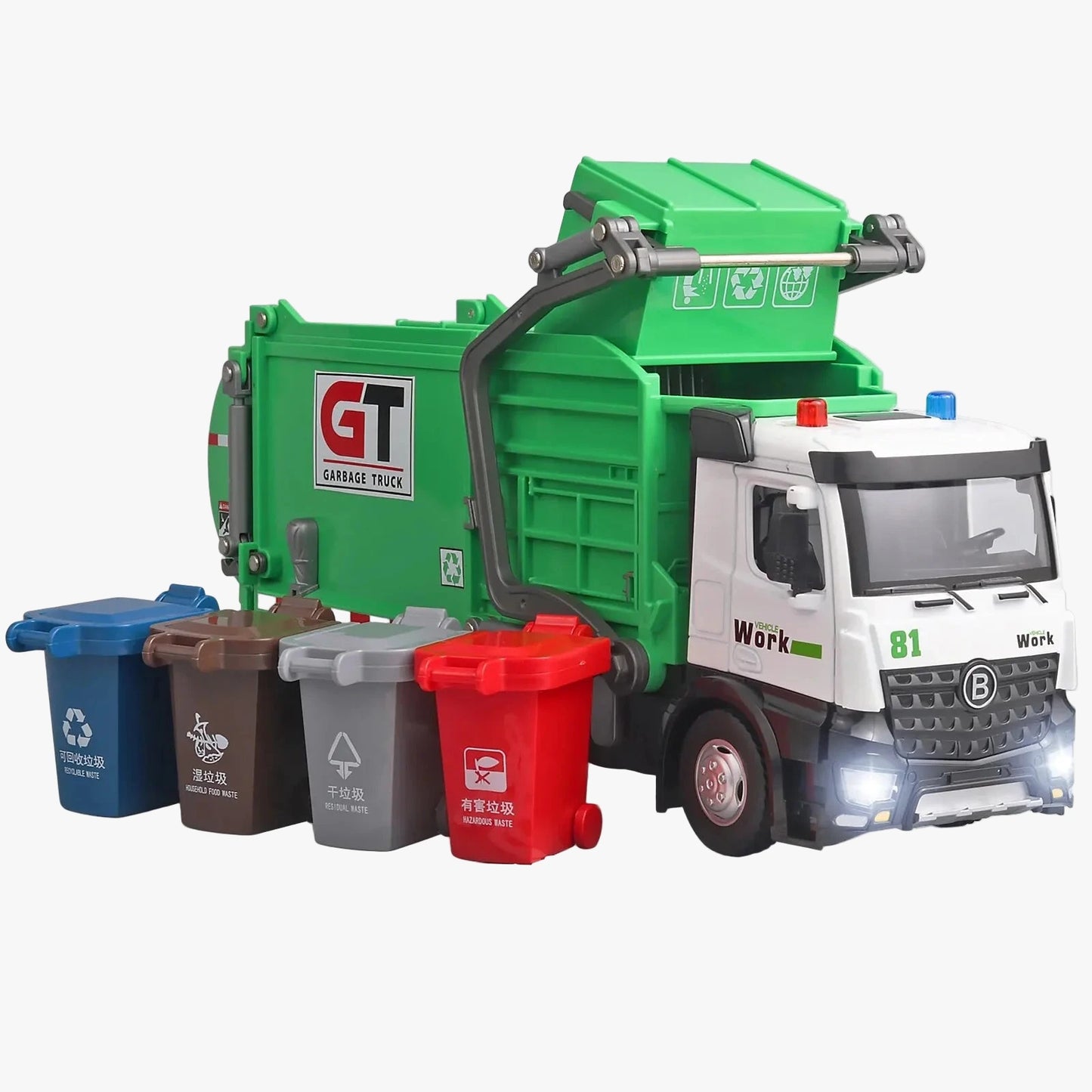 Garbage Truck Toy with Lights & Sounds