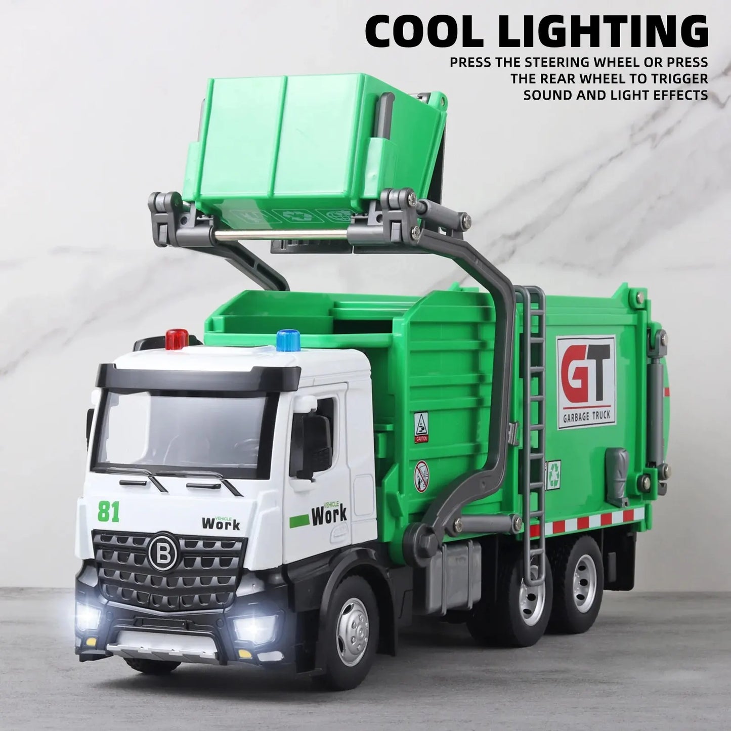 Garbage Truck Toy with Lights & Sounds