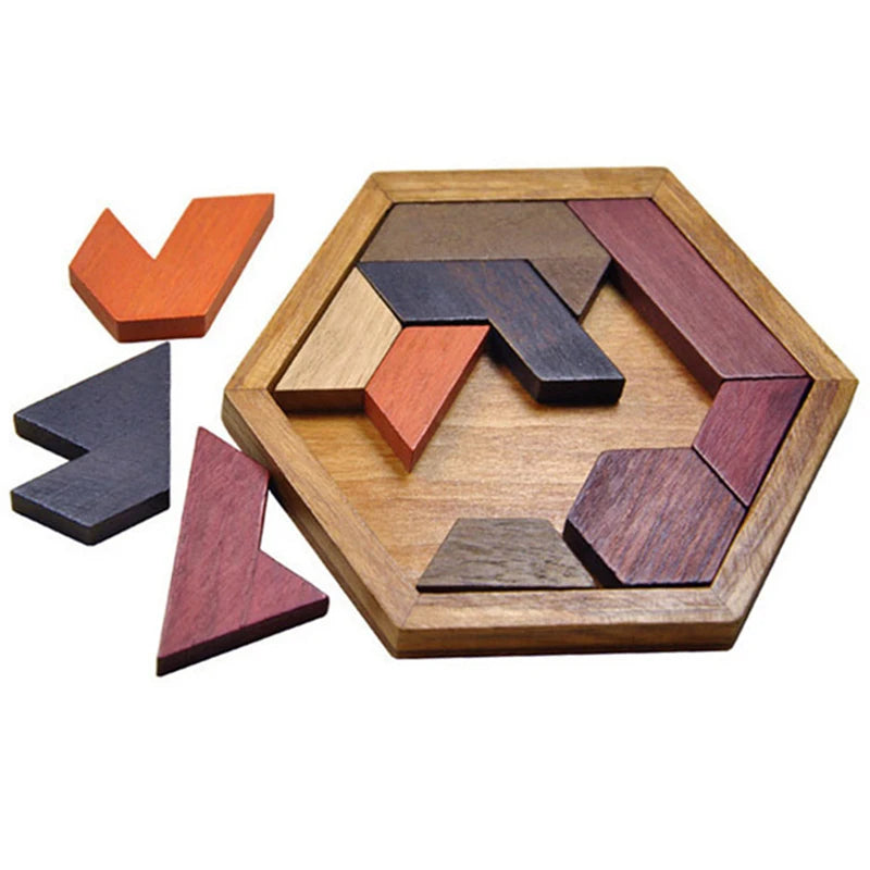 Hexagon Wooden Tangram Puzzle