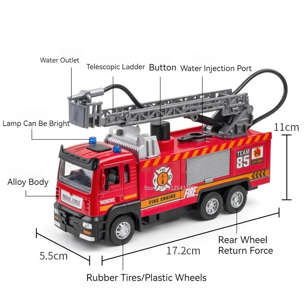 Realistic Fire Truck Toy with Spray Action