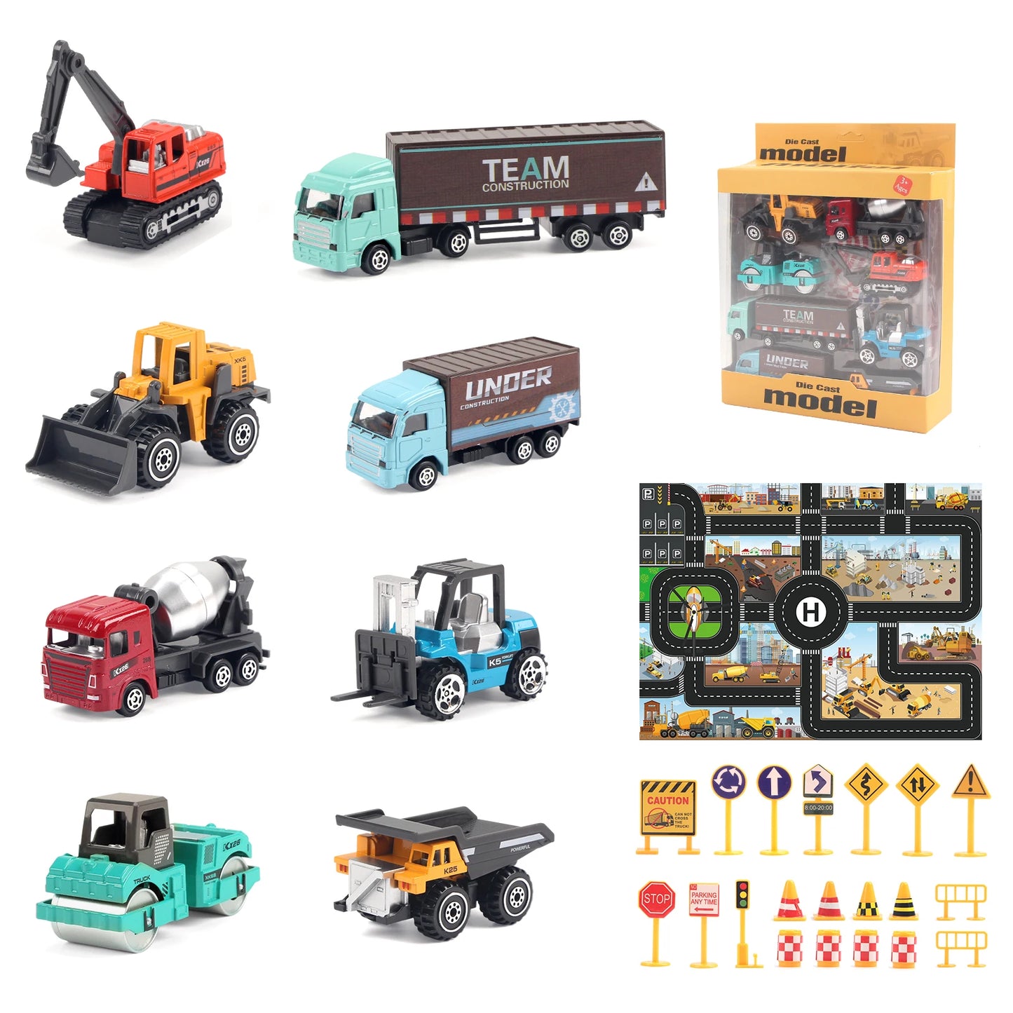 Construction Truck Toy Set