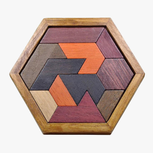Hexagon Wooden Tangram Puzzle