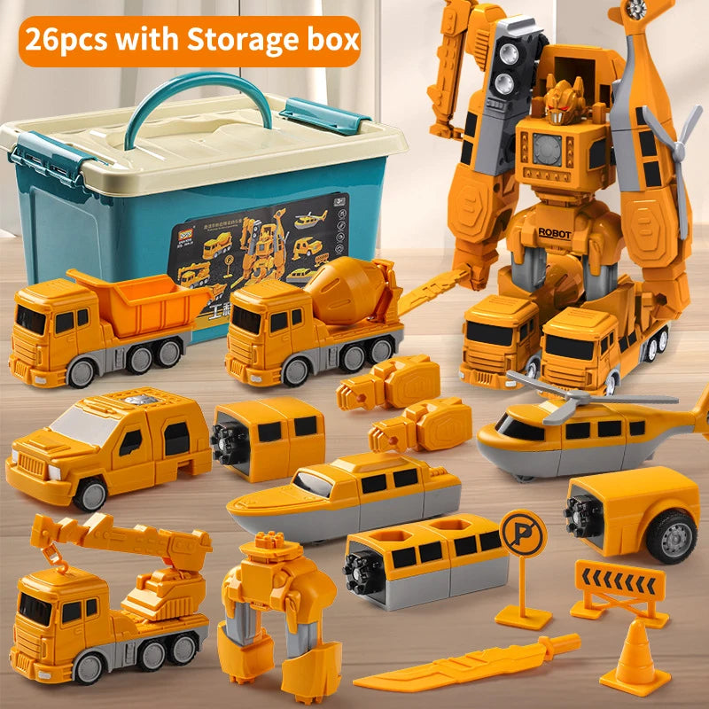Construction Truck & Robot Transforming Toy Set