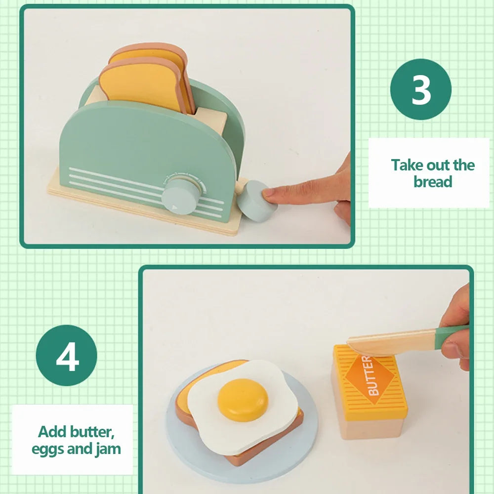 Wooden Toaster Toy Set