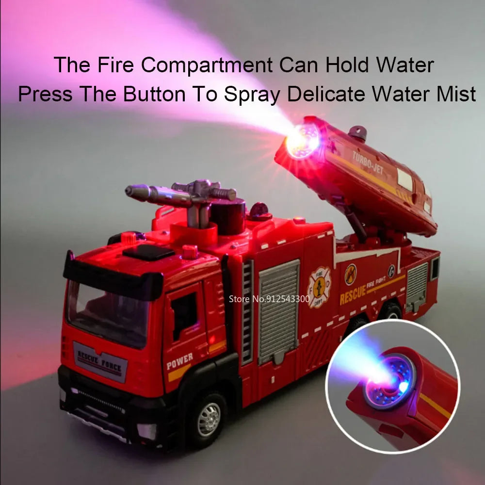 Realistic Fire Truck Toy with Spray Action