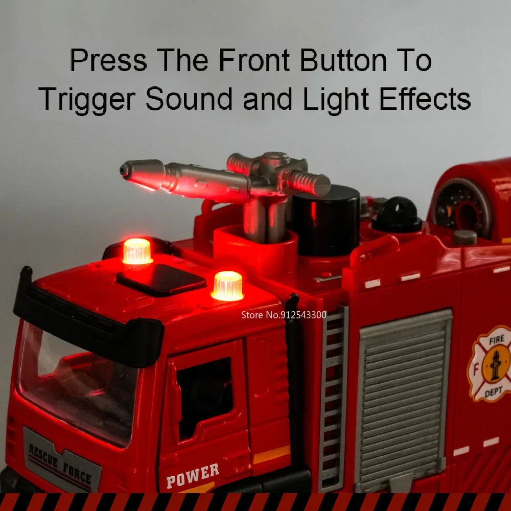 Realistic Fire Truck Toy with Spray Action