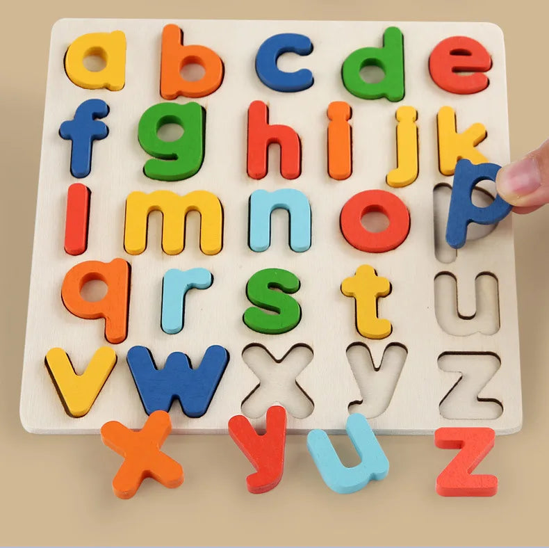 Montessori Wooden Puzzle – Geometric Shapes Matching Board