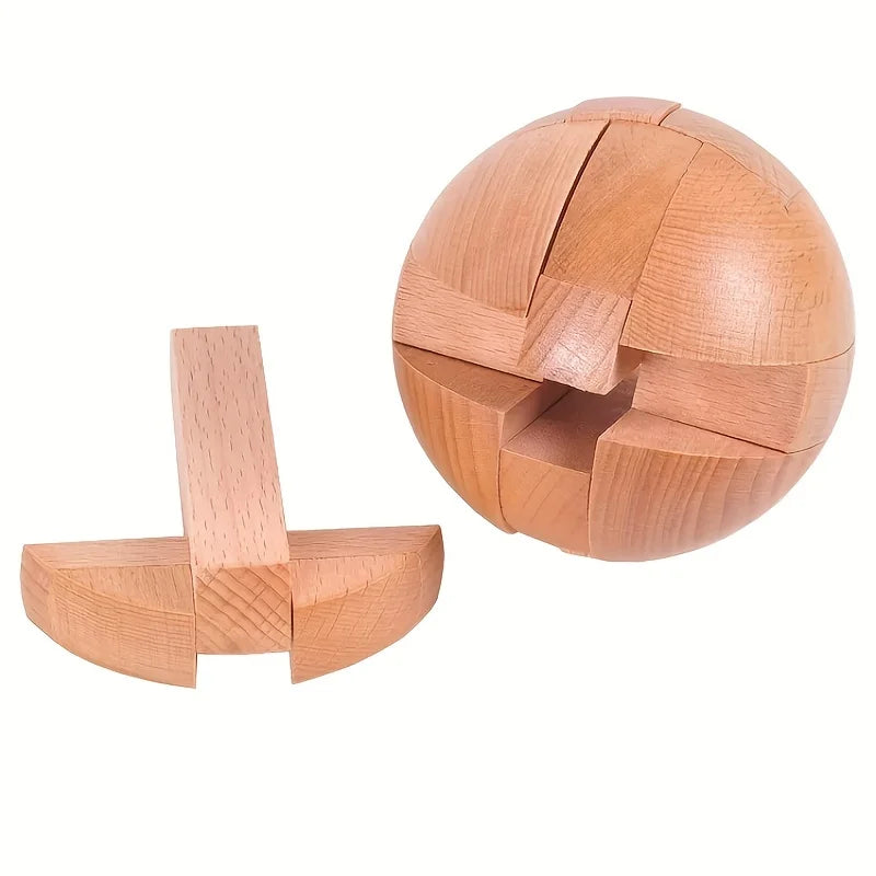 Unlock Your Mind with This Classic Wooden Puzzle Wooden Kongming Lock Brain Teaser Magic Ball Brain Teaser Toy,Intelligence Game