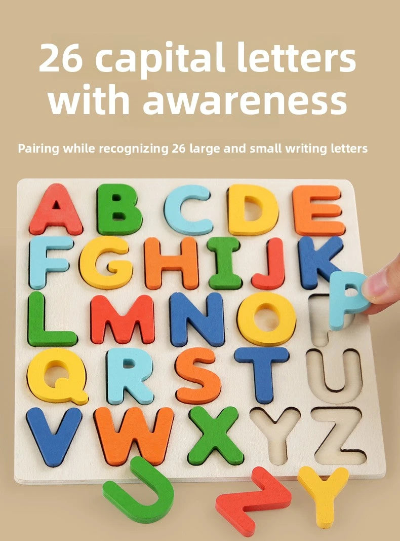 Montessori Wooden Puzzle – Geometric Shapes Matching Board