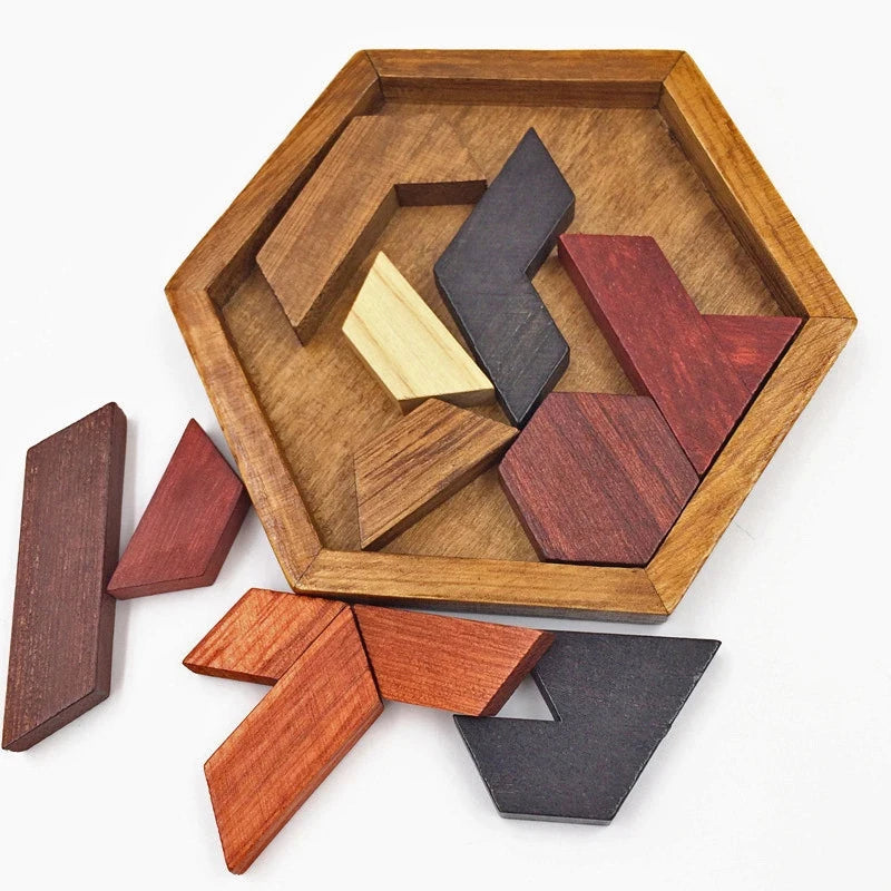 Hexagon Wooden Tangram Puzzle